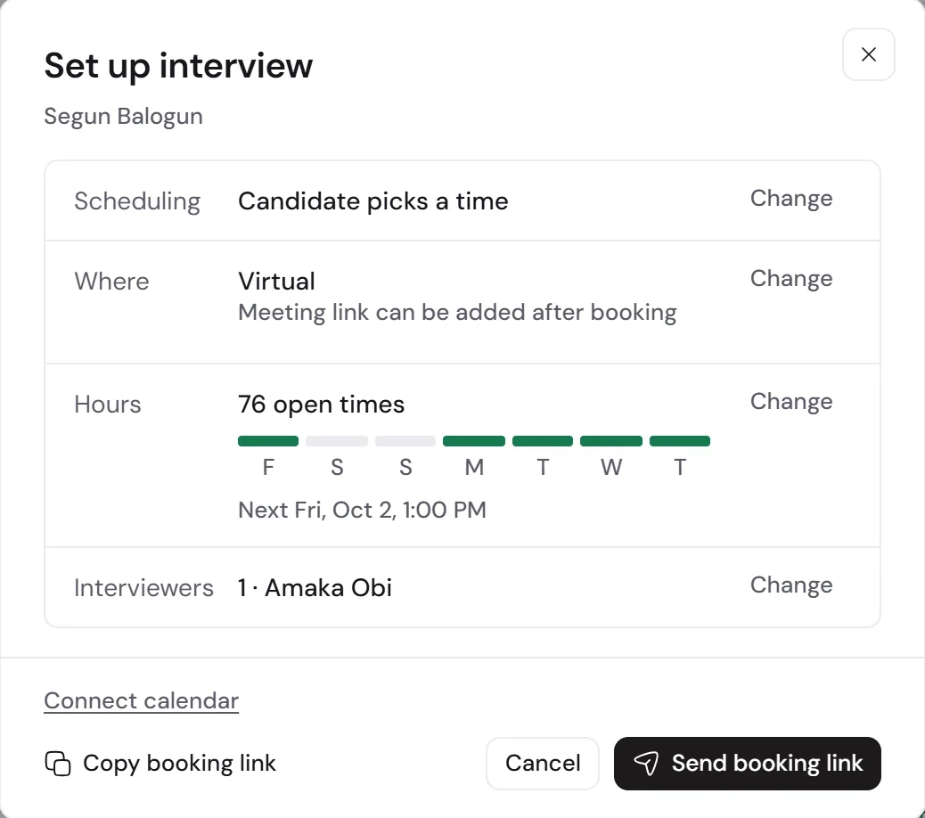 Interviews book themselves: Tezera screen
